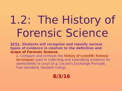 1.2:   The History of Forensic Science