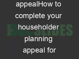 Making your appealHow to complete your householder planning appeal for