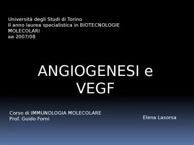 ANGIOGENESI e VEGF Università degli Studi di Torino