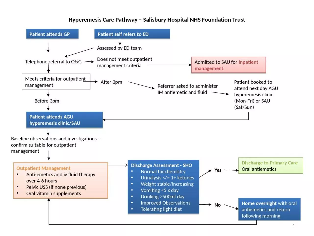 PPT-1 Hyperemesis Care Pathway – Salisbury Hospital NHS Foundation Trust