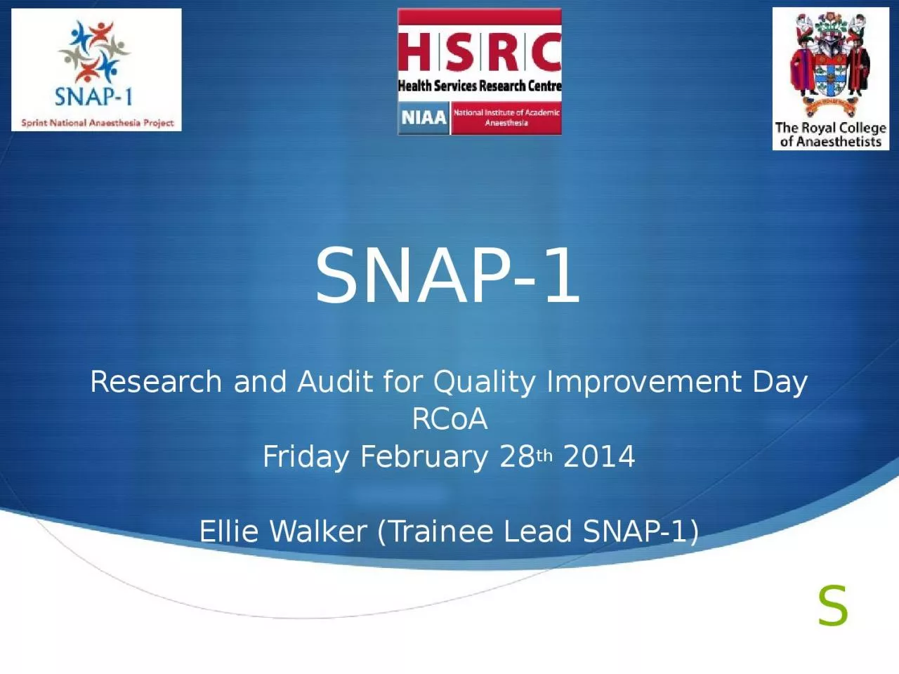 PPT-SNAP-1 Research and Audit for Quality Improvement Day