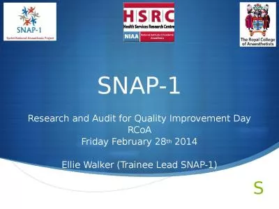 SNAP-1 Research and Audit for Quality Improvement Day