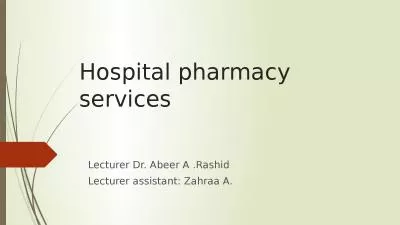 Hospital pharmacy services