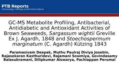GC-MS Metabolite Profiling, Antibacterial, Antidiabetic and Antioxidant Activities of