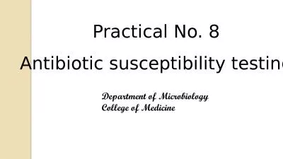 Practical No. 8 Antibiotic susceptibility testing