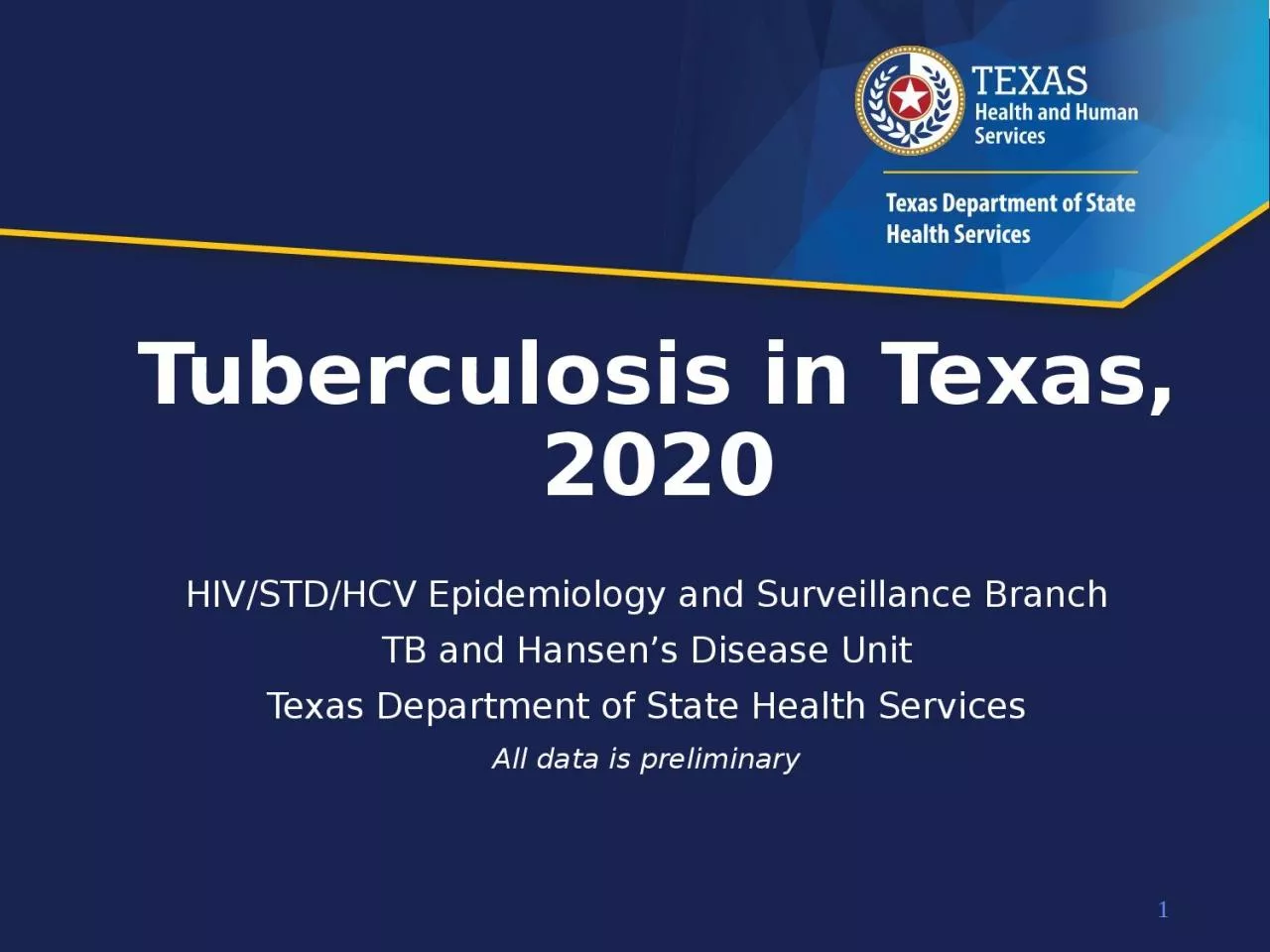 PPT-Tuberculosis in Texas, 2020