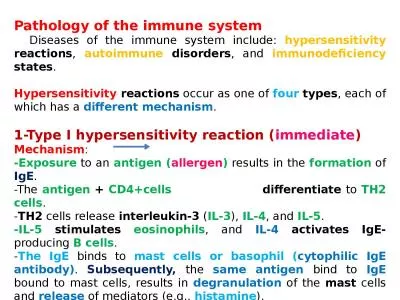 Pathology of the immune system