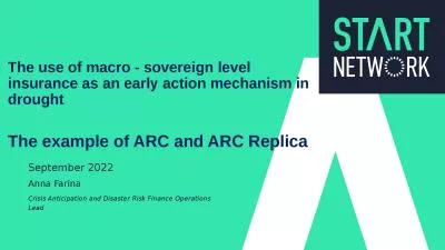 The use of macro - sovereign level insurance as an early action mechanism in drought
