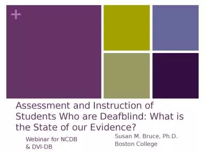 Assessment and Instruction of Students Who are