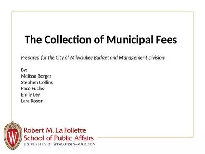 The Collection of Municipal Fees