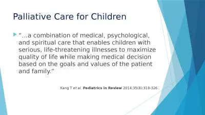 Palliative Care for Children