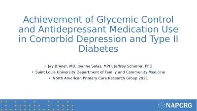 Achievement of Glycemic Control and Antidepressant Medication Use in Comorbid Depression