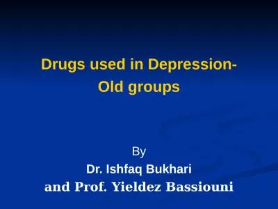 Drugs used in Depression-