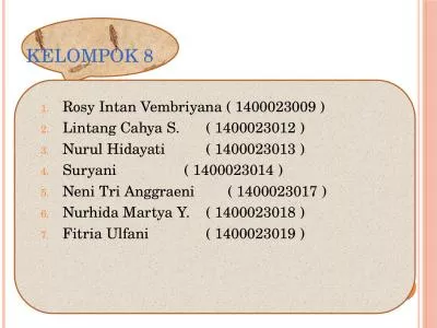 KELOMPOK 8 Rosy  Intan