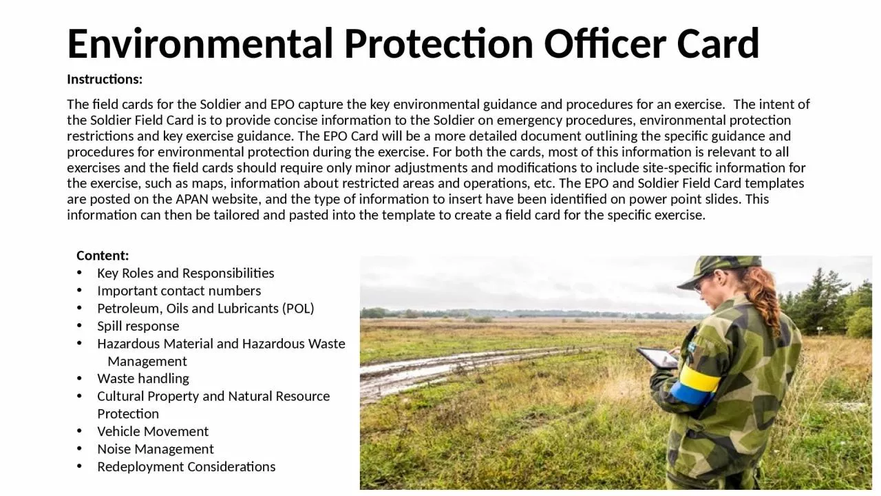 PPT-Environmental Protection Officer Card