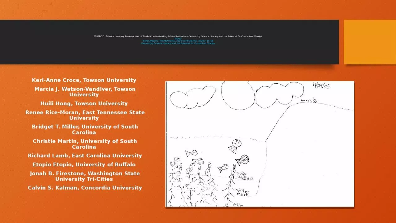 PPT-STRAND 1: Science Learning: Development of Student Understanding Admin Symposium-Developing