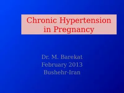 Chronic Hypertension in Pregnancy