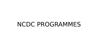 NCDC PROGRAMMES Antimicrobial Resistance Containment