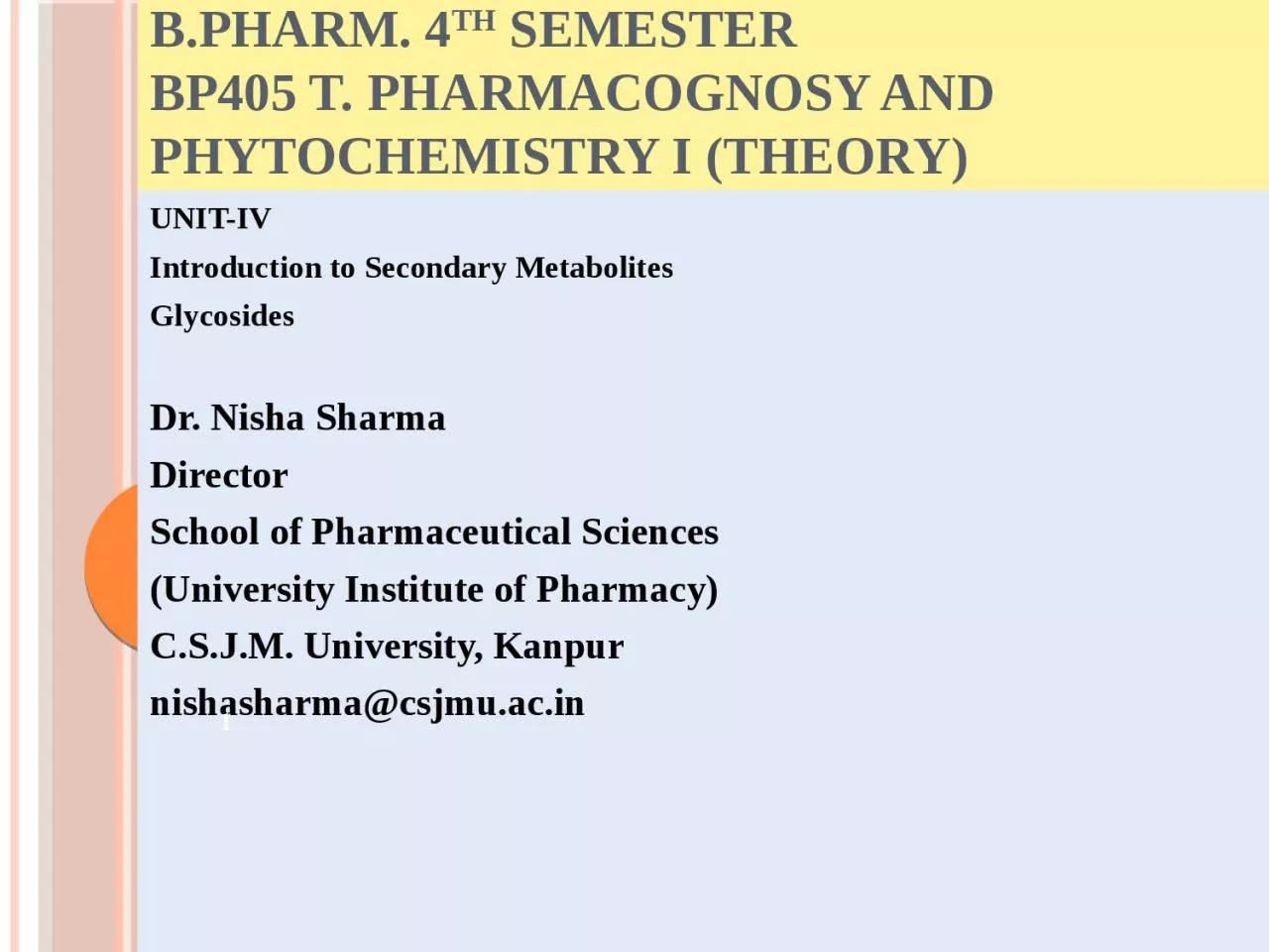 PPT-B.PHARM. 4 th SEMESTER