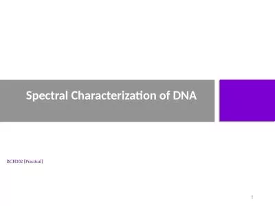 1 Spectral Characterization of DNA