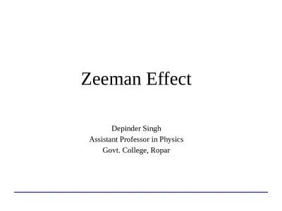 Zeeman Effect Depinder