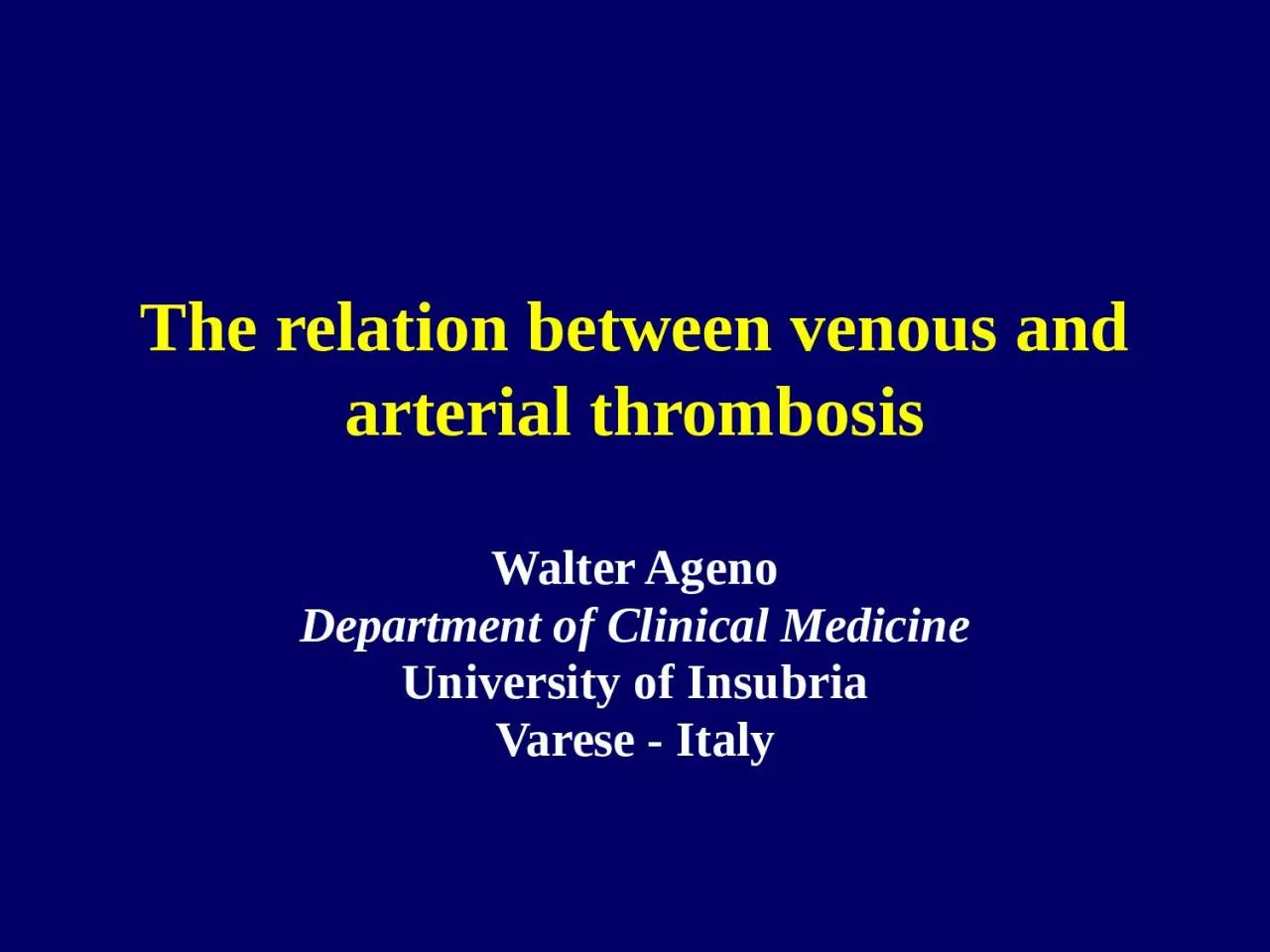 PPT-The relation between venous