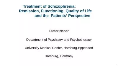 Treatment of  Schizophrenia