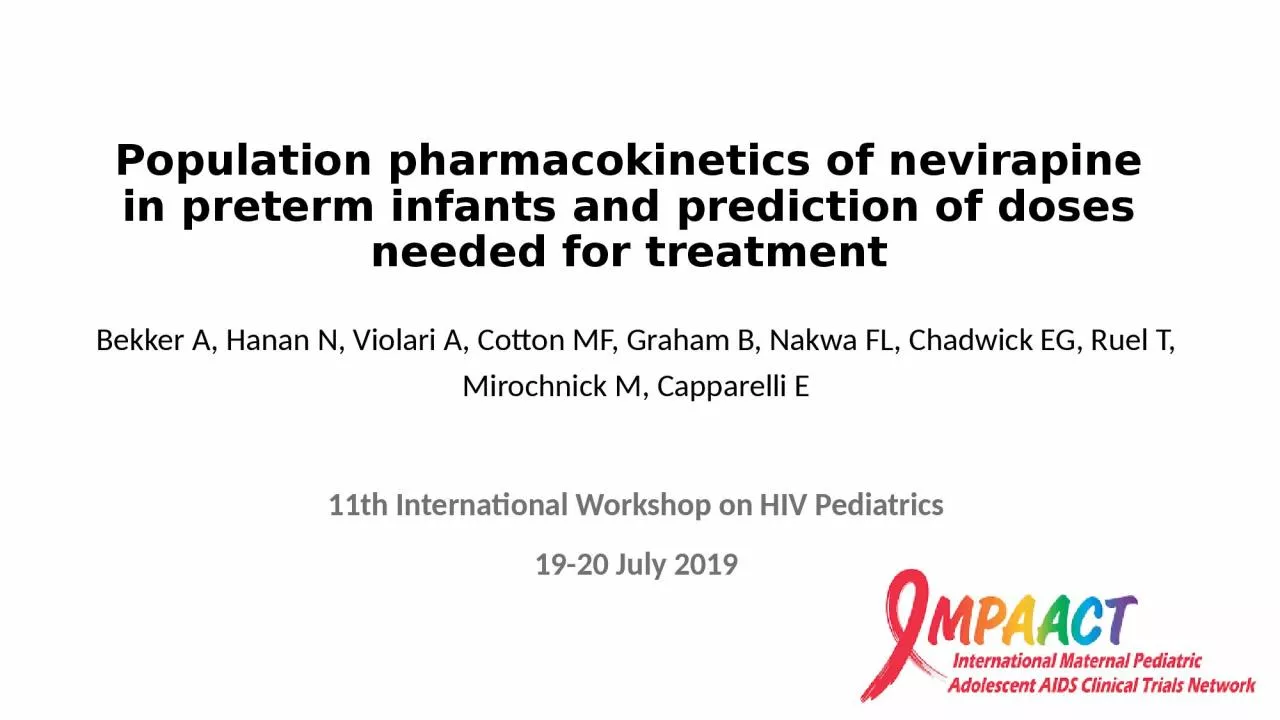 PPT-Population pharmacokinetics of nevirapine