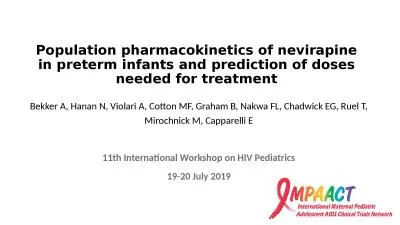 Population pharmacokinetics of nevirapine