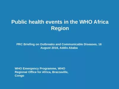 Public health events in the WHO