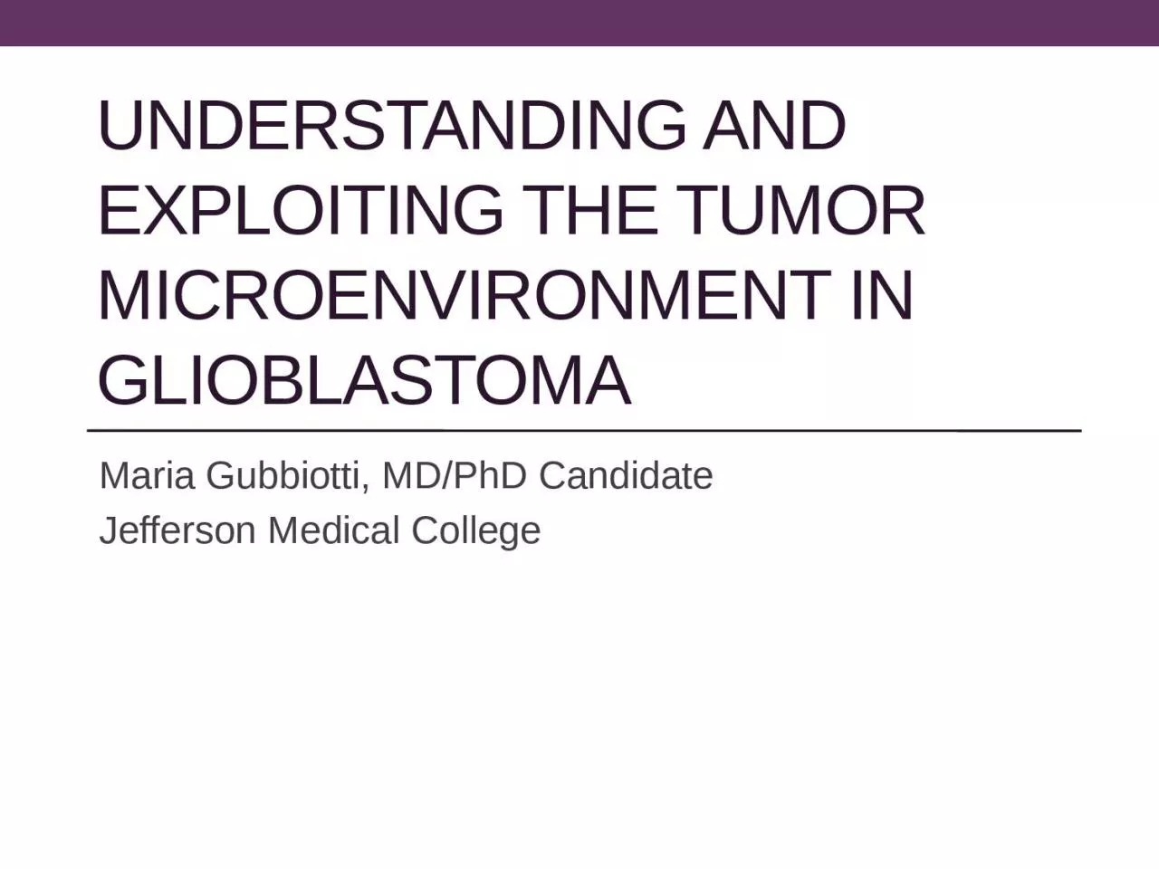 Understanding and Exploiting the Tumor Microenvironment in