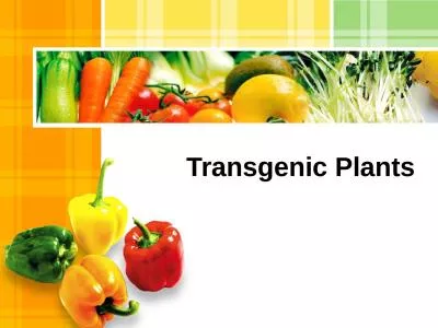 Transgenic Plants Contents