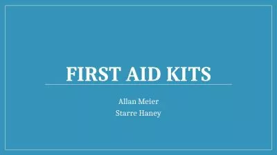 First Aid Kits Allan Meier