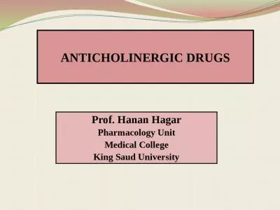 ANTICHOLINERGIC DRUGS Pro