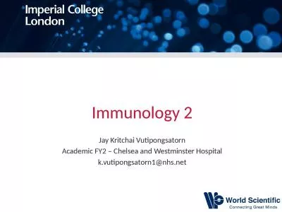 Immunology 2 Jay Kritchai Vutipongsatorn