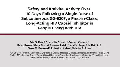 Safety and Antiviral Activity Over