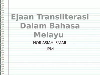 Ejaan Transliterasi Dalam Bahasa Melayu