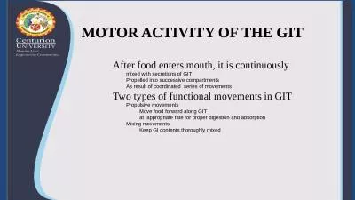 MOTOR ACTIVITY OF THE GIT