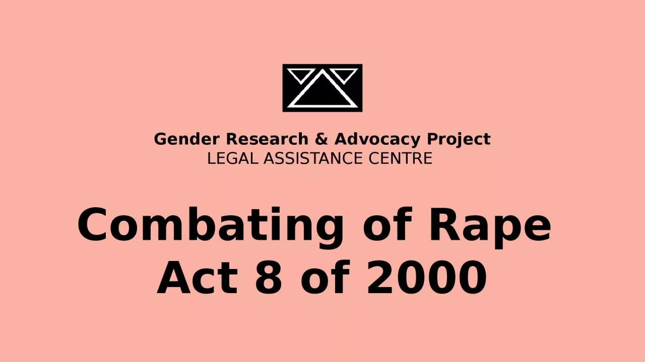 Combating of Rape  Act 8 of 2000