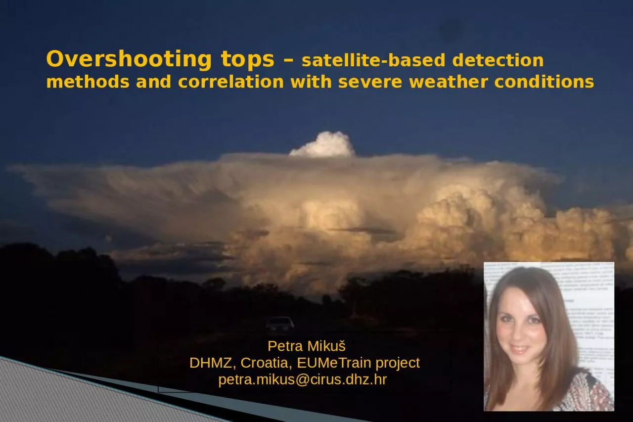 PPT-Overshooting tops – satellite-based detection methods and correlation with severe