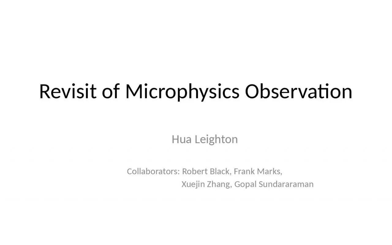 PPT-Revisit of Microphysics Observation