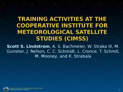 Training Activities at the Cooperative Institute for Meteorological Satellite Studies