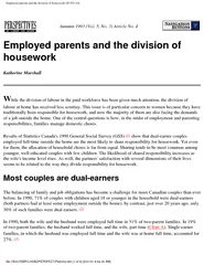 Employed parents and the division of housework (IS 933 A4)