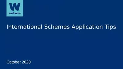 October 2020 International Schemes Application Tips