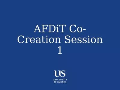 AFDiT Co-Creation Session 1