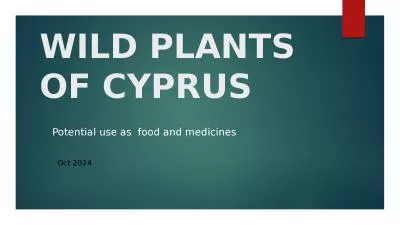 WILD PLANTS OF CYPRUS Potential