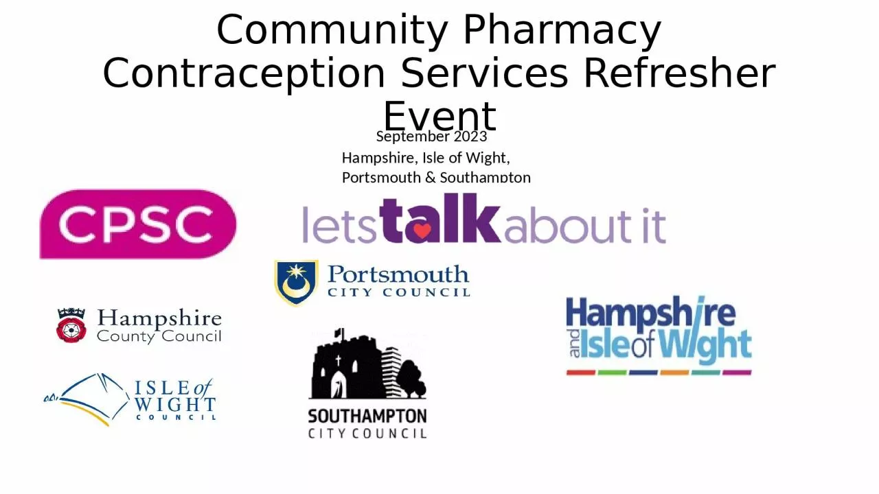 PPT-Community Pharmacy Contraception Services Refresher Event