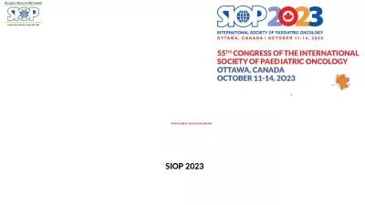 SIOP GLOBAL HEALTH SESSIONS