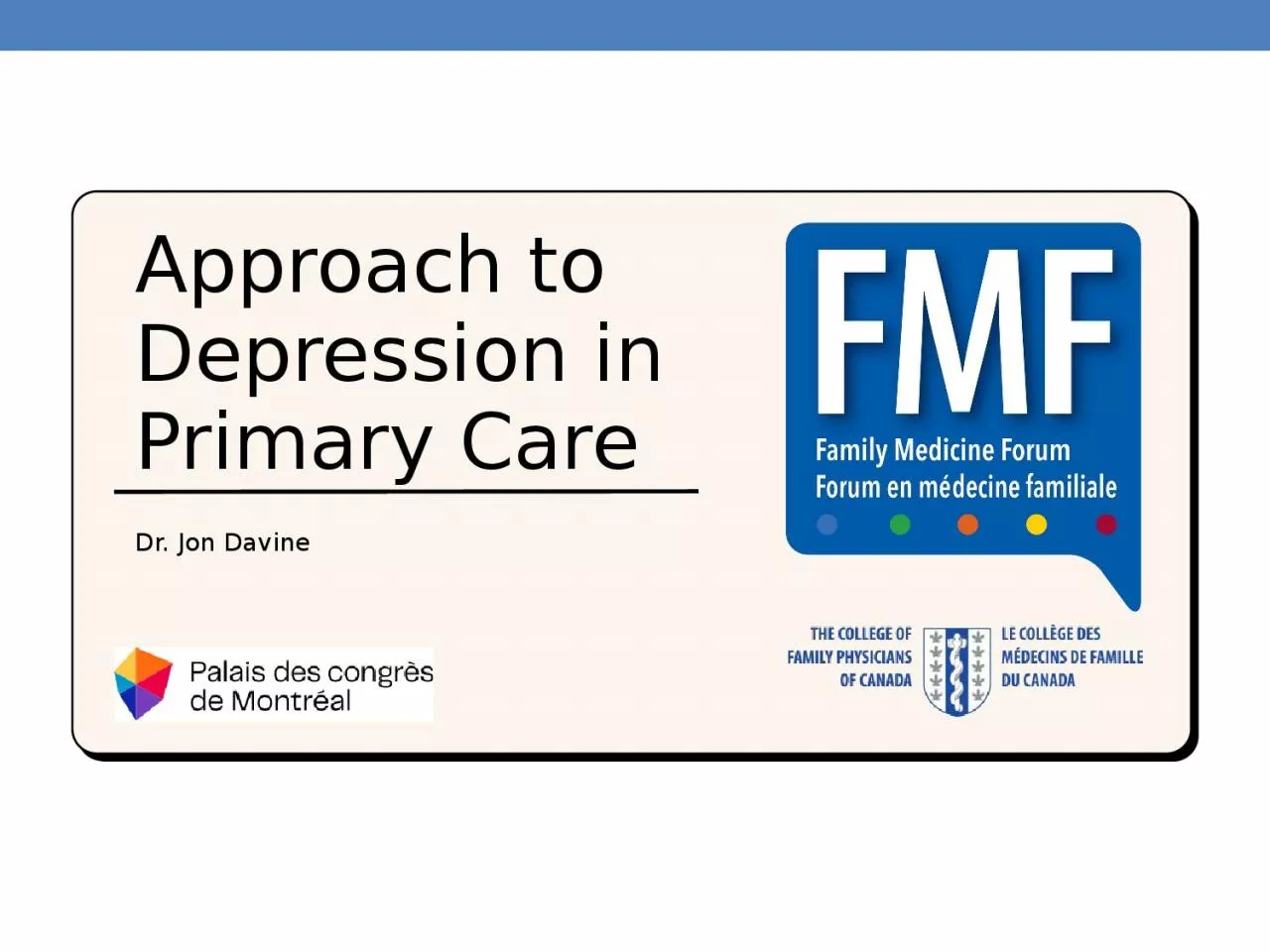 PPT-Title Slide Approach to Depression in Primary Care