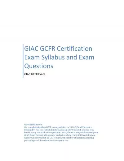 GIAC GCFR Certification Exam Syllabus and Exam Questions